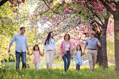A family walking together. Links to Tangible Personal Property